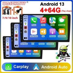 Đầu Radio GPS Android 13 Cho Ô Tô Màn Hình 2 DIN Đầu Phát Đa Phương Tiện 7-10 Inch Với CarPlay Không Dây Android Auto Bộ Nhớ 64G
