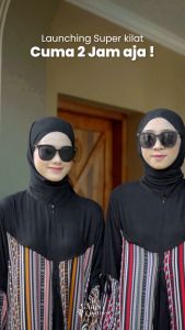 Sienna Dress GHIINA FASHION / Dress Outer Menyatu Motif Etnic / Gamis Busui / Baju Muslim Rayon Adem / Gamis Hari Raya