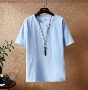 Mens Linen Shirt Mid-Sleeve Chinese Style Button up Cotton Linen Set Summer Fashion Urban Youth Casual Breathable Standard Fit