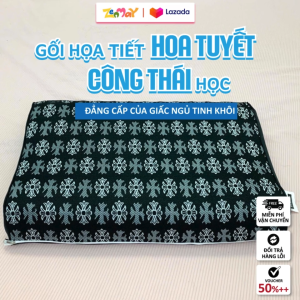 Gối Cao Su Non Công Thái Học Zenmay Họa Tiết Hoa Tuyết 40x60cm – Êm Ái Giảm Đau Cổ Vai Gáy Thoáng Khí Thiết Kế Sang Trọng Giấc Ngủ Tinh Khôi