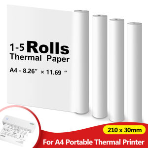 Thermal Paper Rolls for A4 Wireless Bluetooth Portable Thermal Printer 1Roll/3Rolls/5Rolls A40 Quick-dry BPA-free Papers