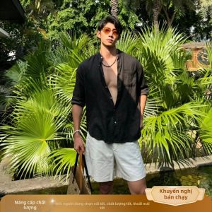 OUMULONG | Áo Sơ Mi Linen Bảo Vệ Da Trắng Tinh Tế Mùa Hè Siêu Nhẹ