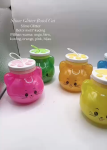 Slime Glitter Botol Cat Warna / Slime Crystal Slime Glitter Kucing Slime Kucing