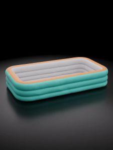 Inflatable Swimming Pool 2/3M Kids Swimming Pool with Air Pump Outdoor For Family Inflatable Pool Wiht Air For Kids Rectangular Random Pattern Air Pump