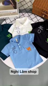 Áo thun cổ trụ có túi cho bé mặc đi học đi chơi chất liệu thun cotton 100% co giản 4 chiều từ 11-37 kg