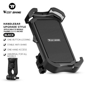 West Biking | WEST BIKING 360° Rotating Self-Locking Phone Holder Anti-Shake Bicycle Mount for Handlebar & Rearview Mirror with 5.4-7.5" Phone