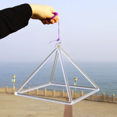 3-10 Inch Crystal Singing Pyramid Yoga Meditation Sound Healing Instruments Clear Quartz Triangular Tower Crystal Sound Bowl