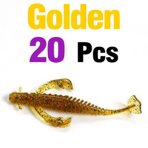 20Pcs 2.95inch Crayfish Shape Soft Fishing Lure Glitter Silicone Bait T Tail Swim Bait Artificial Tackle for Trout Bass Fishing