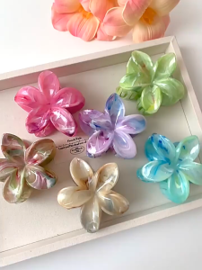 Jepit Rambut Bunga Kamboja Motif Abstrak Jedai Plumeria Hairclip Jepitan Wanita Korea HS JPT33