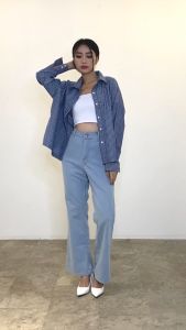 Kemeja Cotton Stripe Oversized Nixie