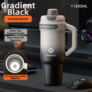 HEOSCU | Premium Titanium Thermos Cup with Straw and Car-usable