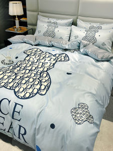LINGYUN | Bộ Đồ Chăn Ga Gối Mùa Hè Màu Sắc Trơn Bằng Cotton Blend Lụa Lạnh