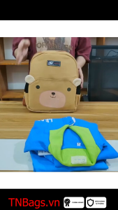 Balo Mầm Non TNBags TN.B3022 Cao Cấp Màu Nâu Đáng Yêu Nhỏ Gọn Tiện Dụng Cho Bé Đi Học!