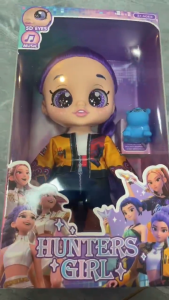 13-inch 5-Articulated K-POP Demon Hunter Girl Group Doll with Weapons Music Action Figure 5D Eyes Toy Gift for Children