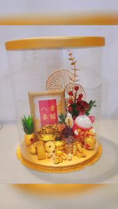 Grand Opening Gift Feng Shui Prosperity Display with Traditional Pattern Lucky Cat Pineapple & Decorative Ornaments