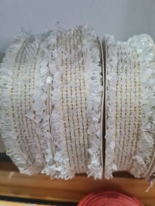 FABRIC RIBBON HOUNDSTOOTH VINTAGE DECORATION BOUQUET