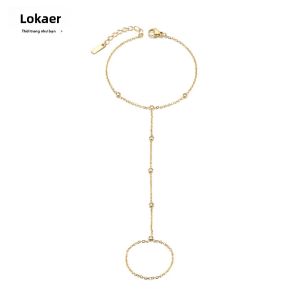 Lokaer 316L Thép Không Gỉ Zircon Vòng Tay Hạt Cho Phụ Nữ Thời Trang Gợi Cảm Dây Chuyền Chống Nước Trang Sức Với Thiết Kế Hình Học