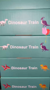 Hntob 10pcs Magnetic Wooden Dinosaur Train Toy Set Educational Learning Montessori Toys