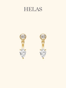Helas | Cultivated Diamond 9k Gold Round & Drop Earrings Dual Diamonds