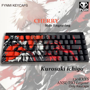 Anime Keycaps Kurosaki ichigo ISO ANSI Cherry Profile PBT Side Engraving 130 keys Double Shoting Mechanical Keyboard Keycaps