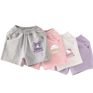 Halloween Christmas Sanrios Anime Kawaii Hellokittys Cinnamoroll Kuromi Cotton Kids Shorts Girls Sweatpants Cartoon Casual Baby Toddler Track Pants