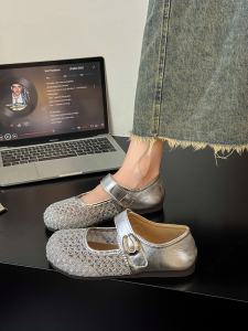 DINGMUYI | Breathable Mesh Hollow Summer Dress Flat Shoes