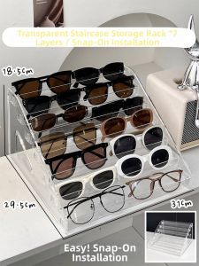 YOUKAMAN | Acrylic Step Shelf Eyewear Organizer