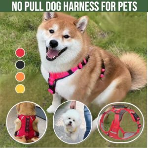 No Pull Dog Harness For Pets Dog Pet Harness Adjustable Reflective Soft Chest Strap