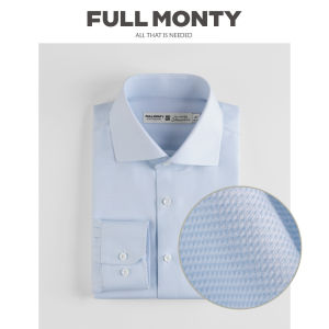 Pure Cotton Wrinkle-free Textured Windsor Collar Shirt for Men