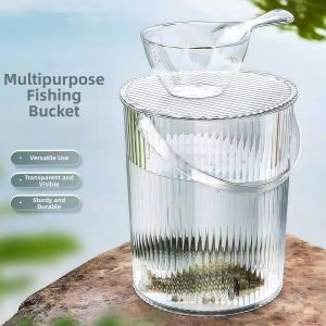 ZHENMIAO | Portable Transparent Fishing Bucket Plastic