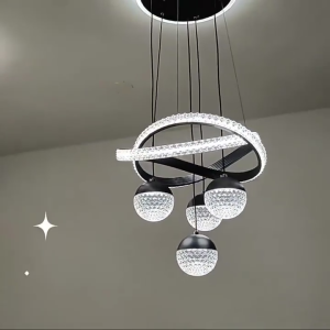 LED Chandelier Nordic Style Remote Control Lighting Bedroom Lamp Restaurant Lamp Energy Saving and High Efficiency Ceiling Lamp Droplight Chandelier