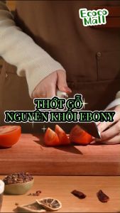 Thớt gỗ mun 2 mặt ECOCO kháng khuẩn cao cấp Thớt gỗ đặc nguyên khối dày 2.5cm chuyên dụng cho nhà bếp chống nấm mốc