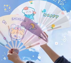Cute Cartoon Foldable Hand Fan Plastic Hand Fan Student Free Gift Kipas Lipat