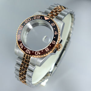40MM Silver Rose Gold Watch Case 20ATM Sapphire for NH34 NH35 NH36 7S26 ETA2824 Miyota8215 GMT SUB Yacht Jubilee Oyster Bracelet