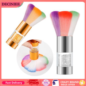 DECINIEE Rainbow Nail Art Dust Brush Acrylic UV Gel Polish Powder Cleaning Tool Soft Glitter Powder Remover Makeup Brushes Manicure Tools