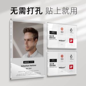 Acrylic Plate Billboard Wall-Mounted A4a3 Transparent Display Board Wall Double-Layer Plywood Wall-Mounted Punch-Free Magnetic Suction