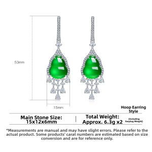 AILEQ | Jade Chalcedony Silver Earrings