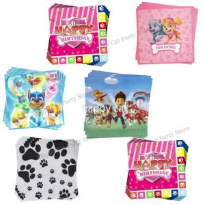 Paw Patrol Skye Birthday Disposable Napkin Table Decor Party Favors Tissue Paper Towel Supplies Happy Napkins