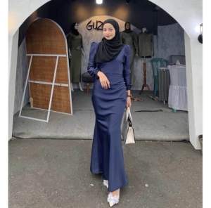 DRESS ELORA SILK SATIN PREMIUM BAJU FASHION WANITA KONDANGAN WISUDA COUPLE