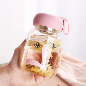 Portable High Borosilicate Glass Cup for Women Cute Transparent Tea Brewing Glass Water Cup Small Size Heat Resistant Korean Style