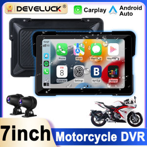 7 inch GPS Navigation Motorcycle Wireless Carplay Android Auto IPX7 Waterproof Portable Screen Car DVR Bluetooth Moto Motorbike