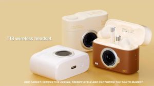 หูฟัง Onikuma T18 Wireless Earphones หูฟังไร้สายบลูทูธ 5.3 มาพร้อมเคสชาร์จ รูปทรงกล้องถ่ายรูป ไมโครโฟนตัดเสียงรบกวน มีโหมดเกมที่ทำให้เสียงไม่ดีเลย์ #itcenterth