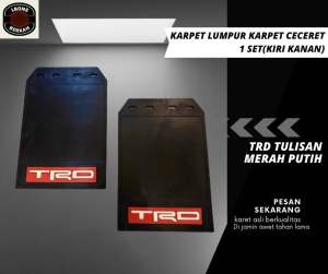 Karpet lumpur TRD Tulisan Merah Putih Karet ceceret spakbor mobil 1Set(Kiri Kanan)