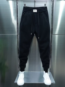 Mens Casual Pants Elastic Waist Sweatpants Pure Color Versatile Stretchy Trousers Autumn Winter Fashion Brand Slim Fit Harajuku Style