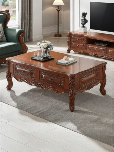 European Style Solid Wood Coffee Table 1.5m