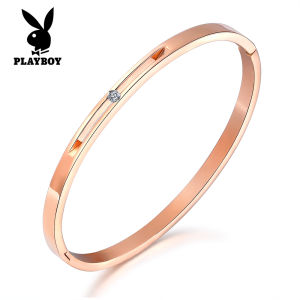 PLAYBOY bracelet for women rose gold diamond elegant korean style gift for girlfriend with free gift box