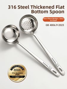 CHUANGSHUNFU | 316 Stainless Steel Food Grade Large Serving Spoon with Long Handle for Hot Pot