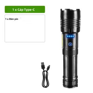 Đèn Pin LED Mạnh Mẽ 7000000LM Đèn Pin Chống Nước Siêu Sáng 1500M Có Thể Sạc Lại Cho Đèn Cắm Trại Ngoài Trời