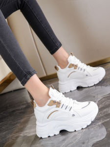 Hidden Heel Dad Shoes Female 2023 Autumn New Arrival Winter Fleece-lined Heattech Small Easiest for Match Thick Sole Casual Sneaker