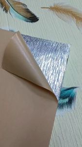 MW Wallpaper Foam 3D Batik Motif Bulu Dekorasi Dinding Kamar Aluminium Foil